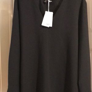 NWT size 12 COS Black blouse with button at cuffs